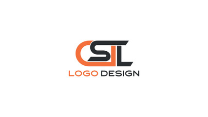 Modern CSTL monogram logo in bold orange and black styling, perfect for business, consulting, or corporate brand identity