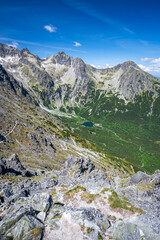 Summer panorama of the Tatras from the peak of Velka Svistovka (2037 asl), Slovakia