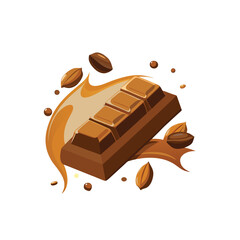 chocolate and coffee vector on white background