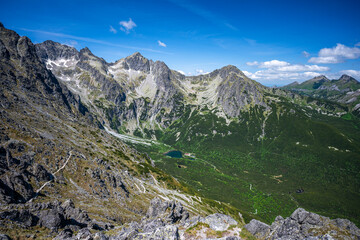 Summer panorama of the Tatras from the peak of Velka Svistovka (2037 asl), Slovakia