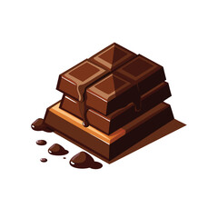 Chocolate bar on white, Tempting Delight: Chocolate Bar with cocoa solids, cocoa butter vector art
