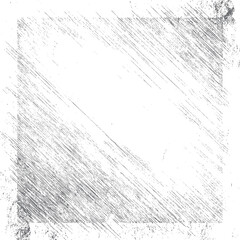 Obraz premium Heavy Diagonal Scratch Grunge Frame on White. Distressed Overlay with Rough Speckled Noise Effect. Vintage Worn Border Texture for Print and Web. Isolated Black and White Vector Design.