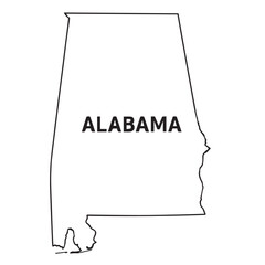 Alabama map line art icon