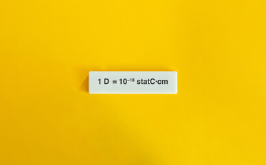 Scientific Equation for Debye Unit on Yellow Background – Minimalist Physics Concept