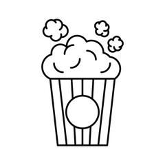 popcorn icon logo vector design concept outline style