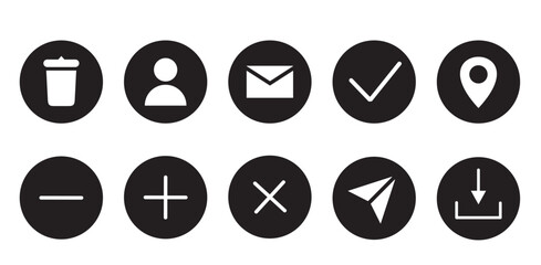 Contact and Web icons set. Business contact us icons. Communication isolated symbols. Phone, email, website and address. Vector illustration, Black Icons
