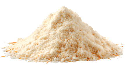 A pile of desiccated coconut flakes