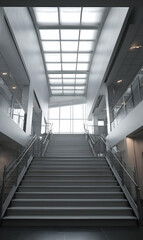 Obraz premium Architectural marvel a stairway to enlightenment modern design meets functional brilliance urban exploration