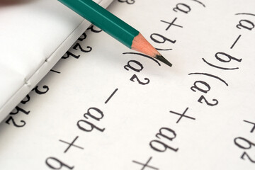 Solving algebraic equations with a pencil on notebook paper