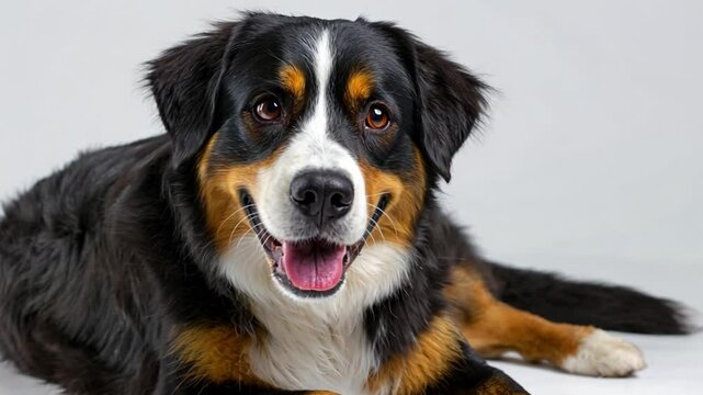 dog anima puppy  pet, Happy Bernese Mountain Dog in Studio Setting