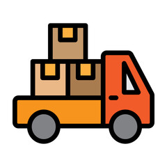 Delivery Truck Vector Filled Icon Design