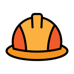 Safety Helmet Vector Filled Icon Design