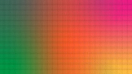 Gradient background with green orange and pink colors and grid pattern