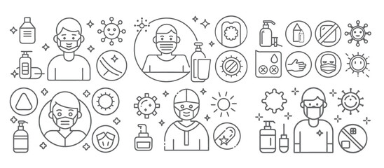 Fototapeta premium COVID-19 Preventive Measures and Health Safety Guidelines 