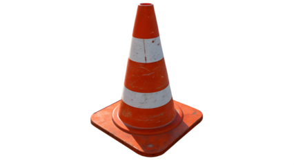 Traffic cones isolated on Transparent background