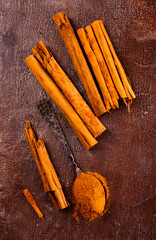 cinnamon powder on a table