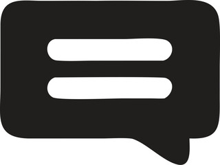 Streamlined Communication Icon Representing Message Content Exchange and Dialogue Featuring a Speech Bubble with Parallel Line Design Elements