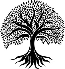 Simple Tree Clipart Vector – Nature Silhouette Design for Kids and Crafts