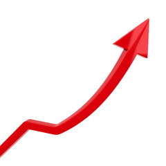 Red Arrow Graph Upward Trend, Growth, Success, Progress, Increase