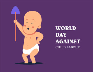 World Day Against Child Labor. Concept With Child. Flat vector illustration design.