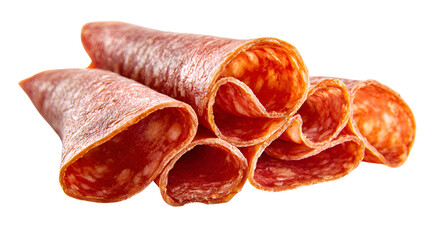 Rolled Salami Slices Delicious Snack Food