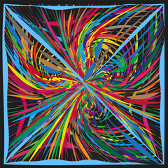 Abstract fractal pattern. Geometric star explosion. Vibrant color lines. Vector modern artwork