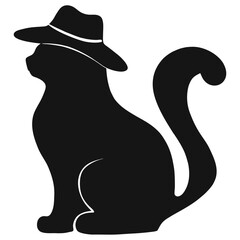 a cat is wearing a beautiful hat vector graphics art design