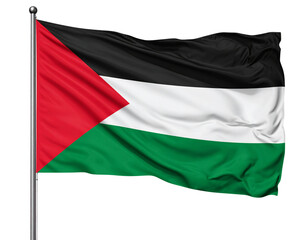 Obraz premium Waving Palestine National Flag on Transparent Background PNG