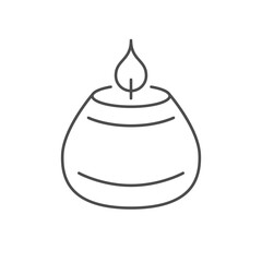 Decorative candle line outline icon