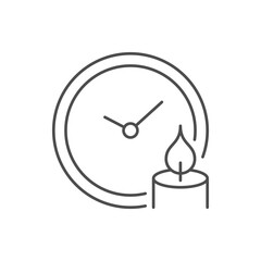Candle burning time line icon
