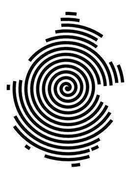Symbol Map of the city Barsinghausen (Niedersachsen, Germany) showing the city with a black spiral line