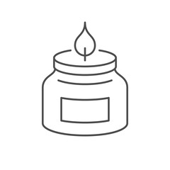 Candle in jar line icon