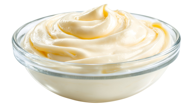 Creamy Mayonnaise in Glass Bowl Delicious Dip