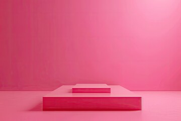 Square Platform with Solid Color Background, 3D RenderingHigh Detail, 8K