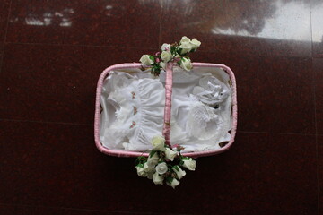 wedding rings on the table