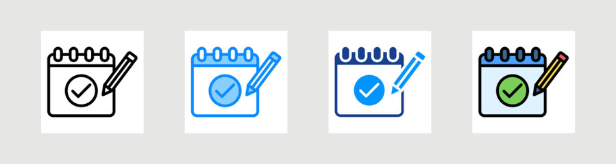 Agenda Check Icon Collection Set Multiple Style