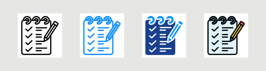 Note Down Icon Collection Set Multiple Style