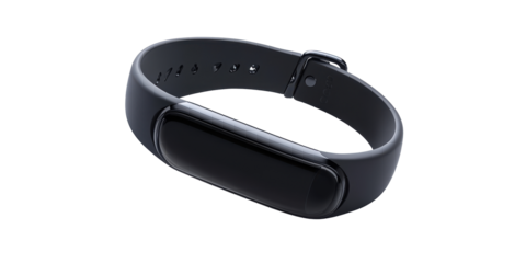 Empower Your Workout with a Sleek Black Fitness Tracker Band cut elements on transparent background. cut flower elements, garden themed designs. Top view high quality PNG." design elements