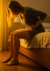 female anatomy showing bladder inflammation and urinary tract infection (UTI)