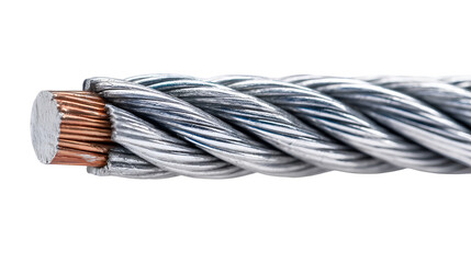 Closeup View of AluminumClad Steel Wire Rope with Copper Core