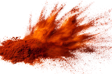 Crimson Paprika Powder Explosion Culinary Spice Burst Texture