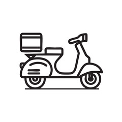 Obraz premium Classic scooter design for delivery service concept and branding