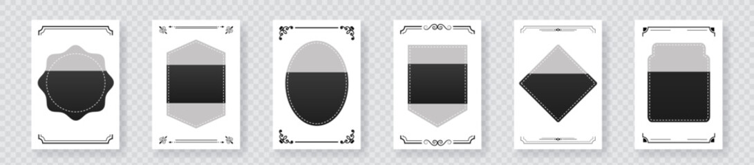 Vector frame set on white paper. Vintage frames for wedding invitation cards, Birthday, festive greeting cards, photo pictures EPS10