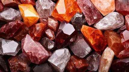 This stunning composition showcases a vibrant assortment of colorful crystals, each revealing unique shapes and hues that captivate the eye and stimulate the imagination.