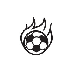 Obraz premium Soccer ball with flame design for sports branding and marketing