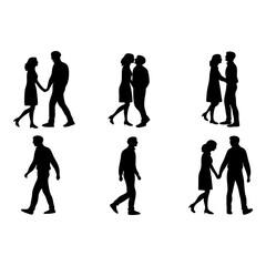 Silhouette of Romantic Pairs: Witness the timeless beauty of human connection with these monochrome silhouettes. They represent love, affection, and companionship.