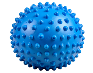 Spiky Dental Ball for Dogs with Treat Holes, isolated on a transparent background