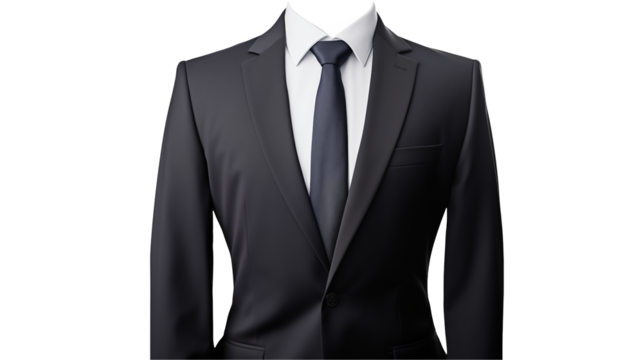 Elegant Dark Suit Professional Attire Business Fashion  Isolated on transparent Background