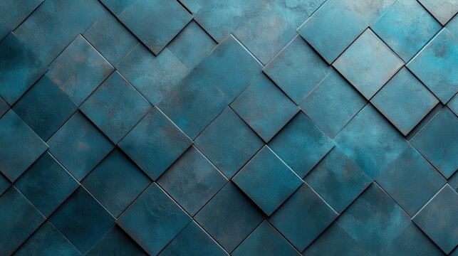 An elegant arrangement of blue textured tiles that creates a modern and sophisticated atmosphere, perfect for interior design and architecture projects.