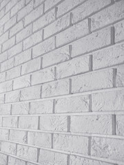Minimal white brick wall surface close-up